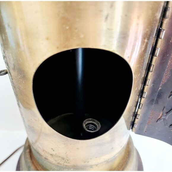 1960s MCM Table Lamp Brass Nautical Industrial Internal Light Mid Century INVRM - Picture 4 of 6